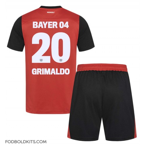 Bayer Leverkusen Alejandro Grimaldo #20 Hjemmebanesæt Børn 2024-25 Kortærmet (+ Korte bukser)